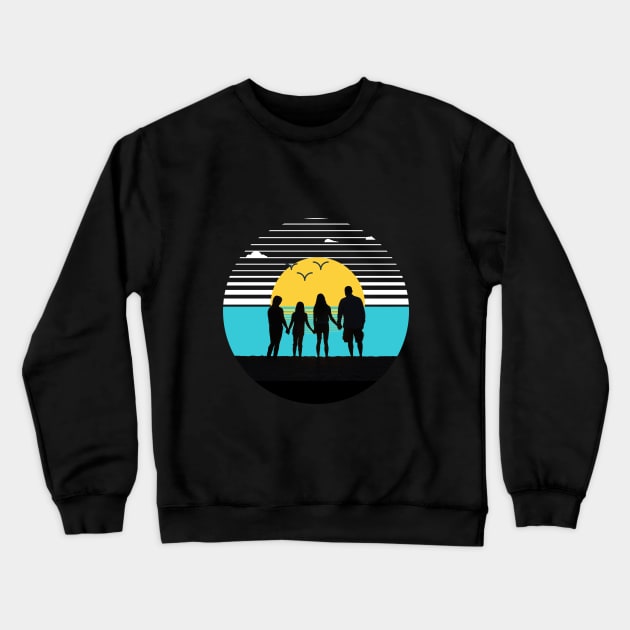 Family time matters - Black silhouette Crewneck Sweatshirt by RedCrunch